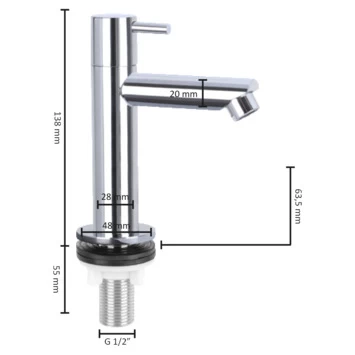 Differnz fonteinkraan recht Chroom Differnz Fonteinkraan Recht Chroom -Gamma Badkamer Winkel 123 1034