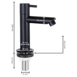 Differnz Fonteinkraan Recht Mat Zwart -Gamma Badkamer Winkel 123 1038