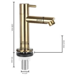 Differnz Fonteinkraan Recht Mat Goud -Gamma Badkamer Winkel 123 1075