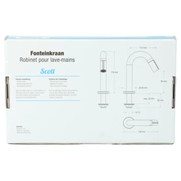 Atlantic fonteinkraan Scott met draaiknop Chroom Atlantic Fonteinkraan Scott Met Draaiknop Chroom -Gamma Badkamer Winkel 123 1086