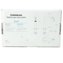 Atlantic Fonteinkraan Scott Met Draaiknop Zwart -Gamma Badkamer Winkel 123 1119