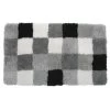 GAMMA Badmat Blok Zwart Met Grijs 60x90 Cm