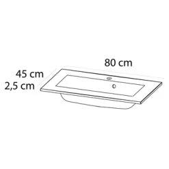 Tiger Maryport Badkamermeubelset 80 Cm Mat Wit Met Wit Glanzende Polybeton Wastafel En Matzwarte Grepen -Gamma Badkamer Winkel 123 1265