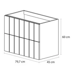 Tiger Maryport Badkamermeubelset 80 Cm Mat Wit Met Wit Glanzende Polybeton Wastafel En Matzwarte Grepen -Gamma Badkamer Winkel 123 1266