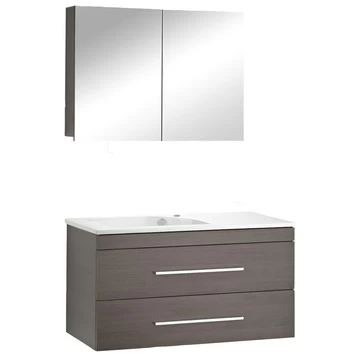 Style badmeubelset rechts eiken zwart 100 cm Style Badmeubelset Rechts Eiken Zwart 100 Cm -Gamma Badkamer Winkel 123 1267