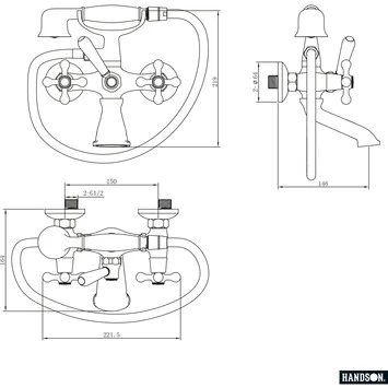 Handson Badkraan Louise met Handdouche Chroom 15 cm Handson Badkraan Louise Met Handdouche Chroom 15 Cm -Gamma Badkamer Winkel 123 1308