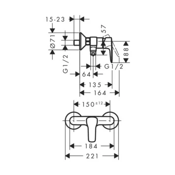 Hansgrohe Mysport douchekraan eengreeps Hansgrohe Mysport Douchekraan Eengreeps -Gamma Badkamer Winkel 123 1407