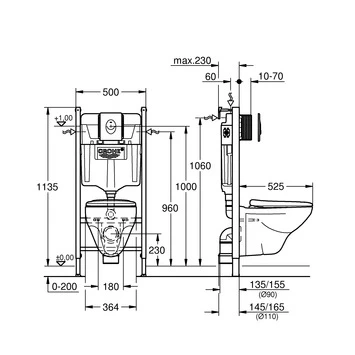 Grohe inbouwreservoir Lecico Geo met randloos wandcloset Grohe Inbouwreservoir Lecico Geo Met Randloos Wandcloset -Gamma Badkamer Winkel 123 1489