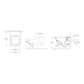 Villeroy & Boch wandcloset zonder spoelrand Villeroy & Boch Wandcloset Zonder Spoelrand -Gamma Badkamer Winkel 123 1526
