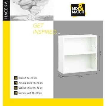 Haceka Mix&match kast wit 40x40 cm Haceka Mix&match Kast Wit 40x40 Cm -Gamma Badkamer Winkel 123 1535