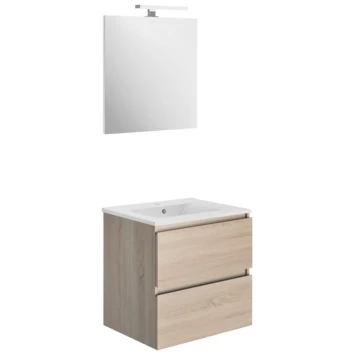 Atlantic by Allibert badmeubelset Emma 60 cm 2 lades hout Atlantic By Allibert Badmeubelset Emma 60 Cm 2 Lades Hout -Gamma Badkamer Winkel 123 1537