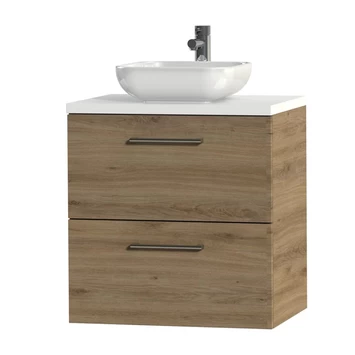 Tiger Badkamermeubel Studio 60 cm Chalet Eik met Keramische Waskom Hoogglans Wit en Ronde Grepen Tiger Badkamermeubel Studio 60 Cm Chalet Eik Met Keramische Waskom Hoogglans Wit En Ronde Grepen -Gamma Badkamer Winkel 123 1610