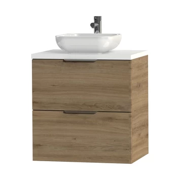 Tiger Badkamermeubel Studio 60 cm Chalet Eik met Keramische Waskom Hoogglans Wit en Profielgrepen Tiger Badkamermeubel Studio 60 Cm Chalet Eik Met Keramische Waskom Hoogglans Wit En Profielgrepen -Gamma Badkamer Winkel 123 1614