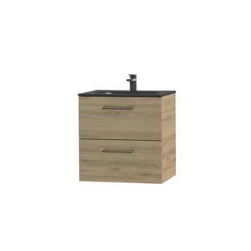 Tiger Studio badkamermeubel 60 cm chalet eiken met wastafel polybeton mat zwart greep rvs afgerond Tiger Studio Badkamermeubel 60 Cm Chalet Eiken Met Wastafel Polybeton Mat Zwart Greep Rvs Afgerond -Gamma Badkamer Winkel 123 1628