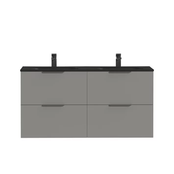 Tiger badkamermeubel Studio 120cm matgrijs/mat zwart met profielgrepen Tiger Badkamermeubel Studio 120cm Matgrijs/mat Zwart Met Profielgrepen -Gamma Badkamer Winkel 123 1629