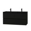 Tiger Karlo Badkamermeubel 120 Cm Mat Zwart Met Zwarte Wastafel -Gamma Badkamer Winkel 123 1664