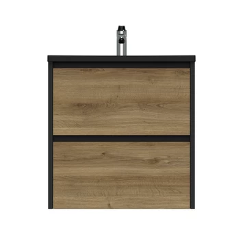 Tiger Reverse Meubelset met 2 lades 60 cm Chalet eik / Mat zwart inclusief Quadro wastafel mat zwart Tiger Reverse Meubelset Met 2 Lades 60 Cm Chalet Eik / Mat Zwart Inclusief Quadro Wastafel Mat Zwart -Gamma Badkamer Winkel 123 1706