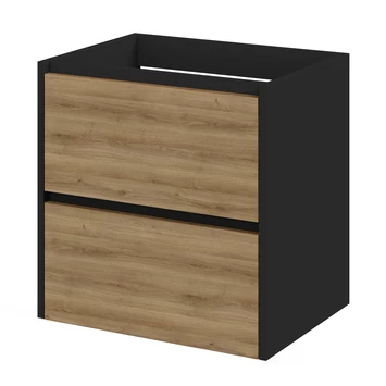 Tiger Reverse Meubelset met 2 lades 60 cm Chalet eik / Mat zwart inclusief Quadro wastafel mat zwart Tiger Reverse Meubelset Met 2 Lades 60 Cm Chalet Eik / Mat Zwart Inclusief Quadro Wastafel Mat Zwart -Gamma Badkamer Winkel 123 1707