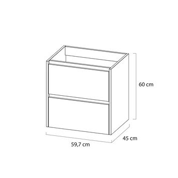 Tiger Reverse Meubelset met 2 lades 60 cm Chalet eik / Mat zwart inclusief Quadro wastafel mat zwart Tiger Reverse Meubelset Met 2 Lades 60 Cm Chalet Eik / Mat Zwart Inclusief Quadro Wastafel Mat Zwart -Gamma Badkamer Winkel 123 1712