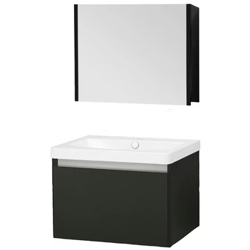 Stripe badmeubelset hoogglans zwart 60 cm Stripe Badmeubelset Hoogglans Zwart 60 Cm -Gamma Badkamer Winkel 123 1719