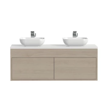 Tiger Helsinki badkamermeubel 120 cm naturel eiken met waskom Tiger Helsinki Badkamermeubel 120 Cm Naturel Eiken Met Waskom -Gamma Badkamer Winkel 123 1724