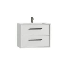 Tiger Badkamermeubel Boston 80cm Hoogglans Wit Met RVS Grepen -Gamma Badkamer Winkel 123 1740