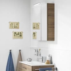 Tiger Badkamermeubel Studio 80cm Chalet Eik/matwit Met RVS Greep -Gamma Badkamer Winkel 123 1746