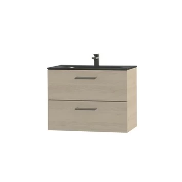 Tiger badkamermeubel Studio 80cm naturel eik/matzwart met RVS greep Tiger Badkamermeubel Studio 80cm Naturel Eik/matzwart Met RVS Greep -Gamma Badkamer Winkel 123 1761