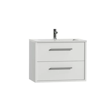 Tiger badkamermeubel Boston 80cm hoogglans wit met grepen chroom Tiger Badkamermeubel Boston 80cm Hoogglans Wit Met Grepen Chroom -Gamma Badkamer Winkel 123 1774