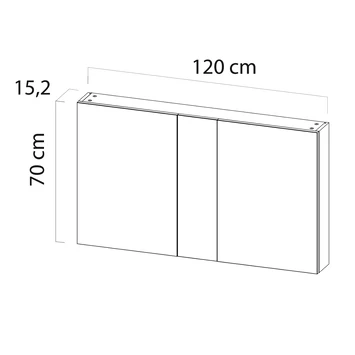 S-line spiegelkast chalet eik 120cm TIGER S-line Spiegelkast Chalet Eik 120cm -Gamma Badkamer Winkel 123 1855