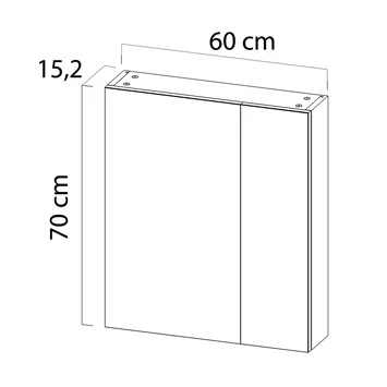 Tiger spiegelkast S-Line 60cm sneeuwwit Tiger Spiegelkast S-Line 60cm Sneeuwwit -Gamma Badkamer Winkel 123 1880