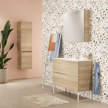 S-line spiegelkast 60 naturel eik TIGER S-line Spiegelkast 60 Naturel Eik -Gamma Badkamer Winkel 123 1883