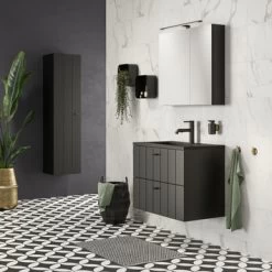 Tiger Maryport Badkamermeubelset 60 Cm Mat Zwart Met Matzwarte Polybeton Wastafel En Matzwarte Grepen 8 Tiger Maryport Badkamermeubelset 60 Cm Mat Zwart Met Matzwarte Polybeton Wastafel En Matzwarte Grepen -Gamma Badkamer Winkel 123 1911