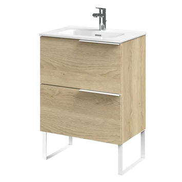 Tiger badmeubelset Pocket 60 cm met 2 lades Naturel Eik incl. looppoten Tiger Badmeubelset Pocket 60 Cm Met 2 Lades Naturel Eik Incl. Looppoten -Gamma Badkamer Winkel 123 1940