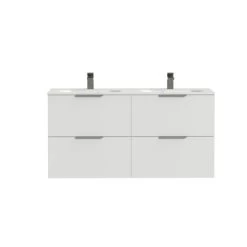 Tiger Badkamermeubel Studio 120cm Hoogglans Wit Met Platte RVS Greep 4 Tiger Badkamermeubel Studio 120cm Hoogglans Wit Met Platte RVS Greep -Gamma Badkamer Winkel 123 1982