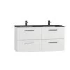 Tiger Badkamermeubel Studio 120cm Hoogglans Wit/matzwart Met RVS Greep