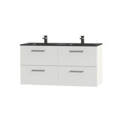 Tiger Badkamermeubel Studio 120cm Hoogglans Wit/matzwart Met RVS Greep 4 Tiger Badkamermeubel Studio 120cm Hoogglans Wit/matzwart Met RVS Greep -Gamma Badkamer Winkel 123 2004