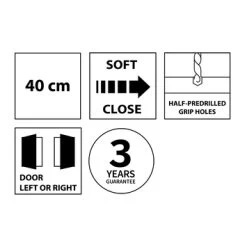 Tiger Maryport Hoge Kolomkast 40 Cm Mat Wit Met Matzwarte Greep -Gamma Badkamer Winkel 123 2009