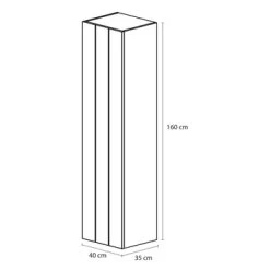 Tiger Maryport Hoge Kolomkast 40 Cm Mat Wit Met Matzwarte Greep -Gamma Badkamer Winkel 123 2010