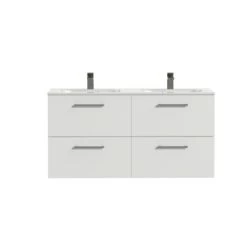 Tiger Badkamermeubel Studio 120cm Hoogglans Wit Met Ronde RVS Greep