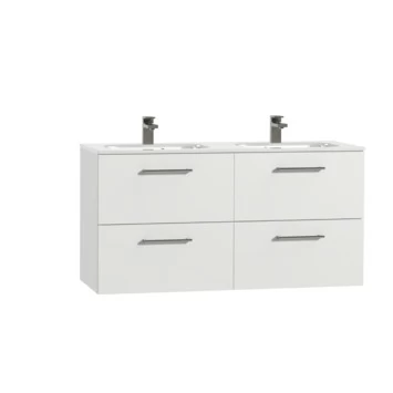 Tiger badkamermeubel Studio 120cm hoogglans wit met ronde RVS greep Tiger Badkamermeubel Studio 120cm Hoogglans Wit Met Ronde RVS Greep -Gamma Badkamer Winkel 123 2045