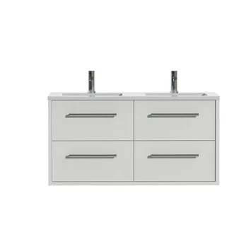 Tiger Boston badkamermeubel 120cm hoogglans wit met dubbele witte wastafel Tiger Boston Badkamermeubel 120cm Hoogglans Wit Met Dubbele Witte Wastafel -Gamma Badkamer Winkel 123 2083