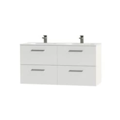 Tiger Badkamermeubel Studio 120cm Hoogglans Wit/matwit Met RVS Greep 4 Tiger Badkamermeubel Studio 120cm Hoogglans Wit/matwit Met RVS Greep -Gamma Badkamer Winkel 123 2106