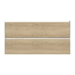 Tiger Reverse Meubelset 120 Cm Met 2 Lades Naturel Eik / Mat Wit Inclusief Oval Wastafel Dubbel Hoogglans Wit -Gamma Badkamer Winkel 123 2178