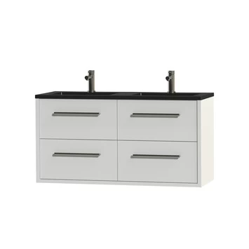 Tiger badkamermeubel Boston 120cm hoogglans wit/matzwart met grepen RVS Tiger Badkamermeubel Boston 120cm Hoogglans Wit/matzwart Met Grepen RVS -Gamma Badkamer Winkel 123 2220