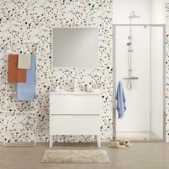 Tiger Badmeubelset Pocket 80 Cm Met 2 Lades Wit Incl. Looppoten -Gamma Badkamer Winkel 123 2226