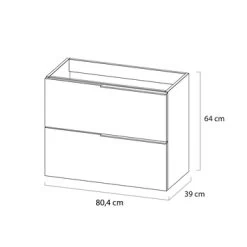 Tiger Badmeubelset Pocket 80 Cm Met 2 Lades Wit Incl. Looppoten -Gamma Badkamer Winkel 123 2227