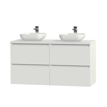 Tiger Karlo Badkamermeubelset 120 cm Hoogglans wit met wit houten wasblad en glanzend witte keramische waskom Tiger Karlo Badkamermeubelset 120 Cm Hoogglans Wit Met Wit Houten Wasblad En Glanzend Witte Keramische Waskom -Gamma Badkamer Winkel 123 2272