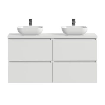 Tiger Karlo Badkamermeubelset 120 cm Hoogglans wit met wit houten wasblad en glanzend witte keramische waskom Tiger Karlo Badkamermeubelset 120 Cm Hoogglans Wit Met Wit Houten Wasblad En Glanzend Witte Keramische Waskom -Gamma Badkamer Winkel 123 2273