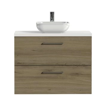 Tiger Badkamermeubel Studio 80 cm Chalet Eik met Keramische Waskom Hoogglans Wit en Ronde Grepen Tiger Badkamermeubel Studio 80 Cm Chalet Eik Met Keramische Waskom Hoogglans Wit En Ronde Grepen -Gamma Badkamer Winkel 123 2289